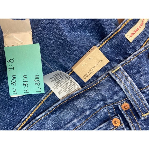 Levi's Women's Ribcage Straight Ankle Jeans Blue 30 - Picture 4 of 9